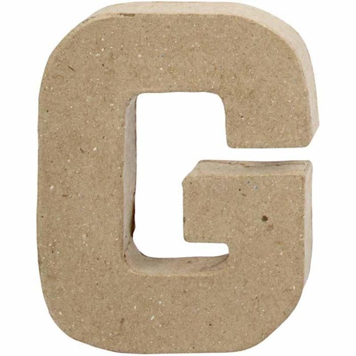 Pappbokstav, G, H: 10 cm, B: 7,7 cm, tjocklek 1,7 cm, 1 st.