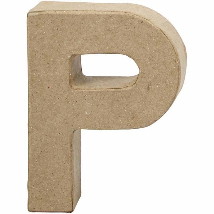 Pappbokstav, P, H: 10 cm, B: 7,7 cm, tjocklek 1,7 cm, 1 st.