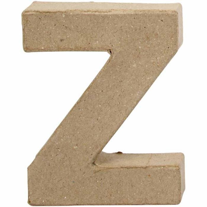 Pappbokstav, Z, H: 10 cm, B: 7,5 cm, tjocklek 1,7 cm, 1 st.