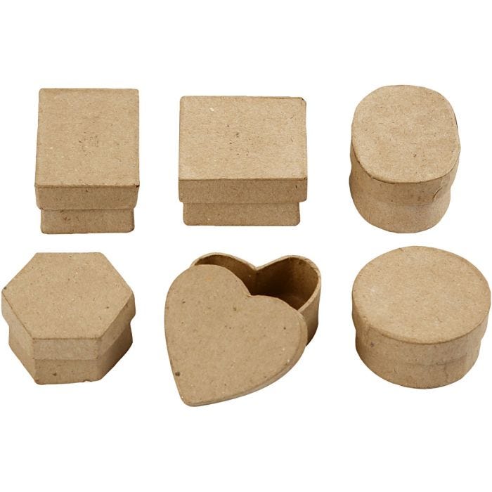 Miniaskar, H: 3 cm, Dia. 4-6 cm, 6 st./ 1 förp.