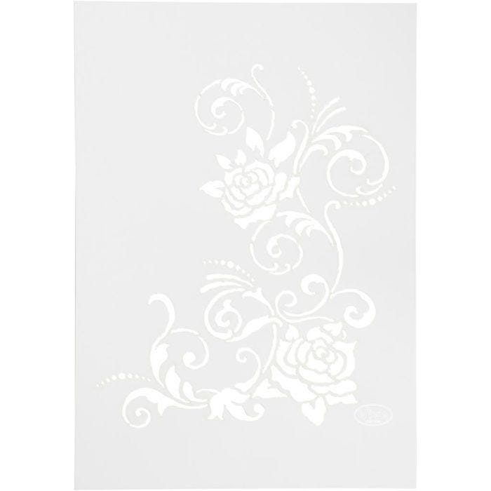 Stencil, blommor, A4, ark 210x297 mm, 1 st.