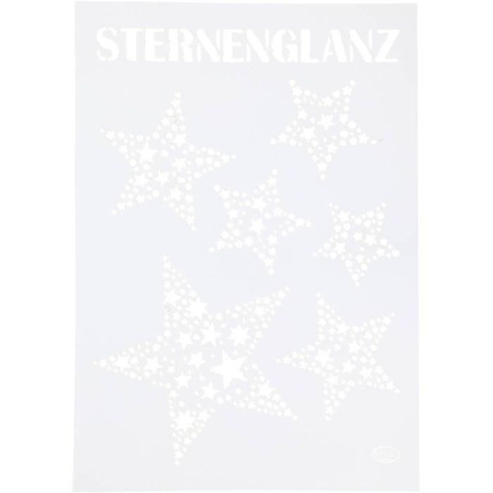Stencil, stjärnglans, A4, ark 210x297 mm, 1 st.