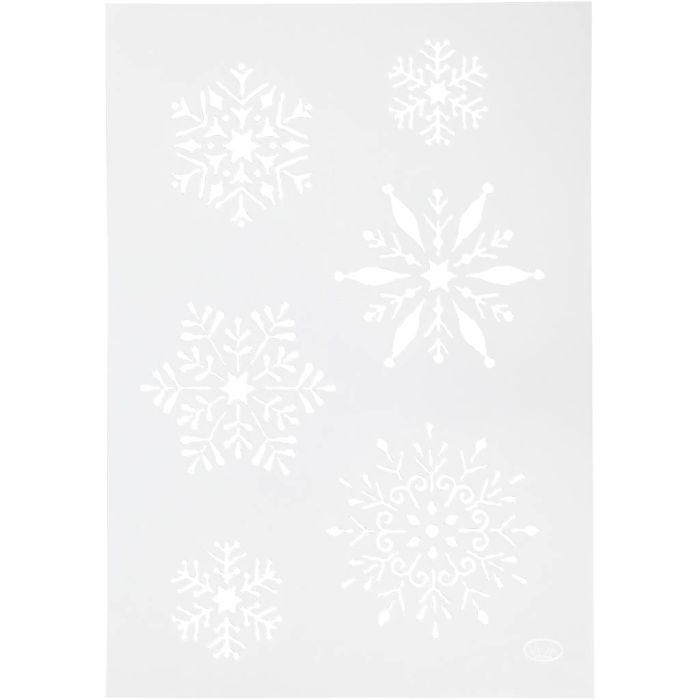Stencil, snöflinga, A4, 210x297 mm, 1 st.