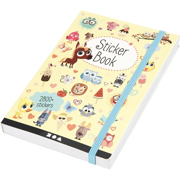 Bok med stickers, stl. 11,5x17 cm, 1 st.