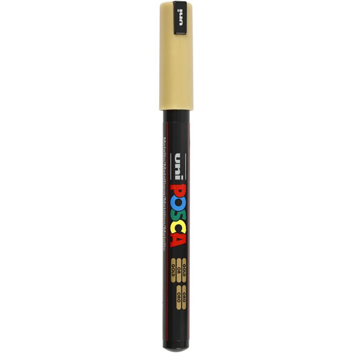 Posca Marker , nr. PC-1MR, spets 0,7 mm, extra fine, guld, 1 st.