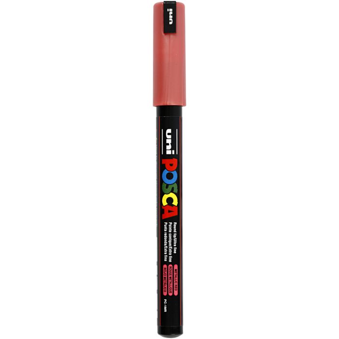 Posca Marker , nr. PC-1MR, spets 0,7 mm, extra fine, metallröd, 1 st.