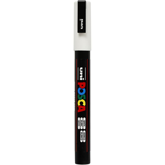Posca Marker , PC-3M, spets 0,9-1,3 mm, Fine, vit, 1 st.