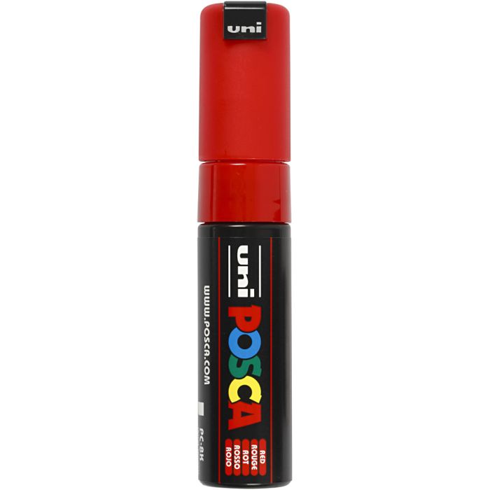 Posca Marker , nr. PC-8K, spets 8 mm, Broad, röd, 1 st.