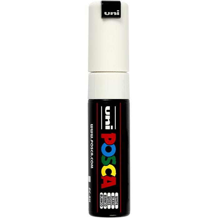 Posca Marker , spets 8 mm, vit