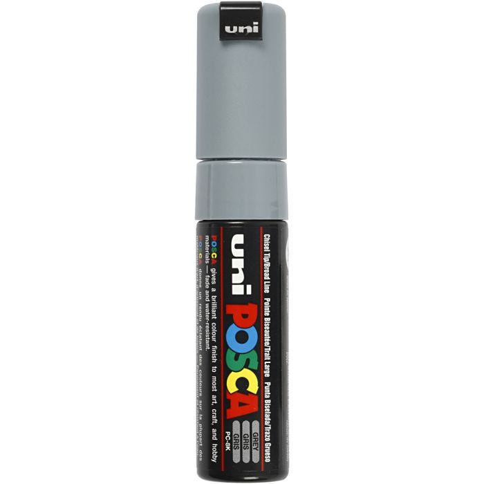 Posca Marker , PC-8K, spets 8 mm, Broad, grå, 1 st.