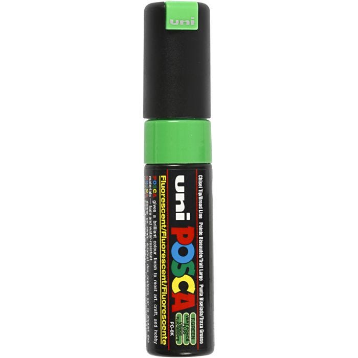 Posca Marker , nr. PC-8K, spets 8 mm, Broad, fluo green, 1 st.