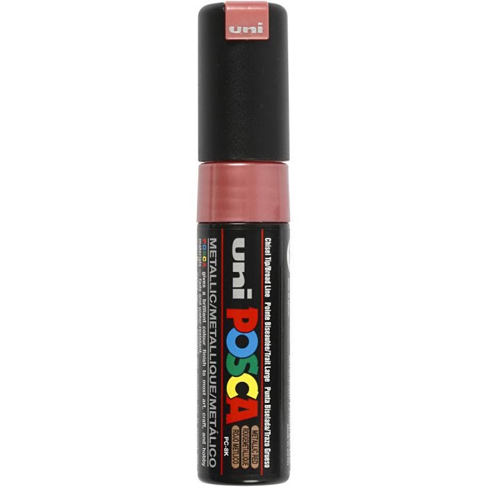 Posca Marker , nr. PC-8K, spets 8 mm, Broad, metallröd, 1 st.