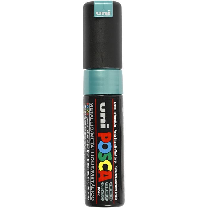 Posca Marker , nr. PC-8K, spets 8 mm, Broad, metallgrön, 1 st.