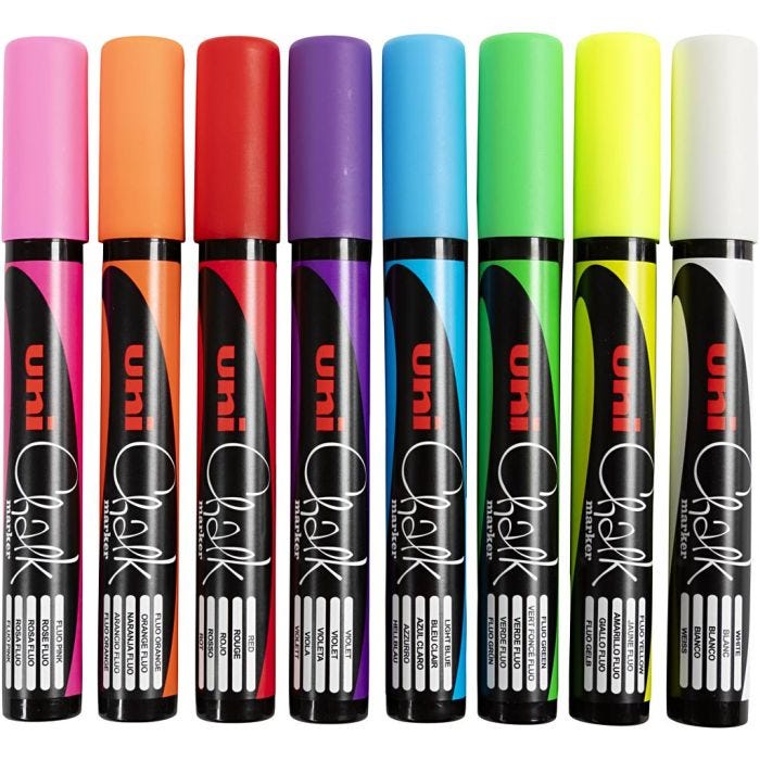 Chalk Marker, spets 1,8-2,5 mm, 8st./ 1 förp.