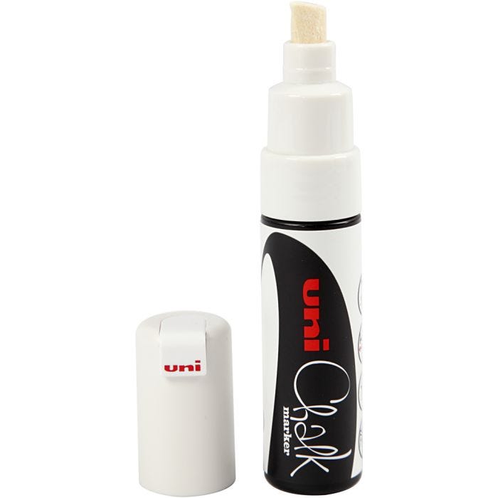Chalk Marker, spets 8 mm, vit, 1 st.