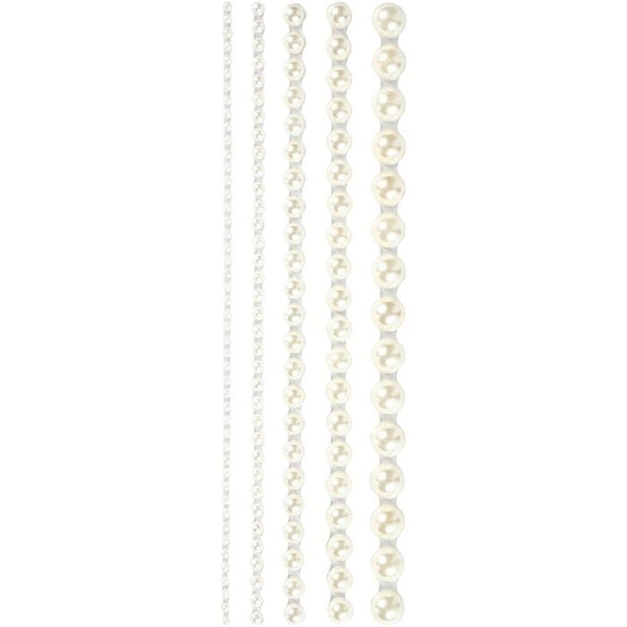 Rhinestones, stl. 2-8 mm, vit, 140st./ 1 förp.