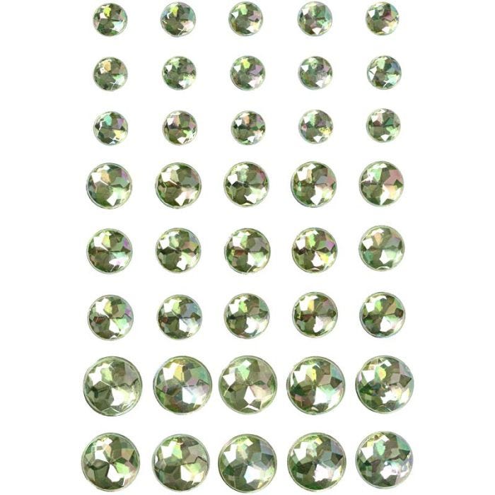 Halv-pärlor, stl. 6+8+10 mm, grön, 40st./ 1 förp.