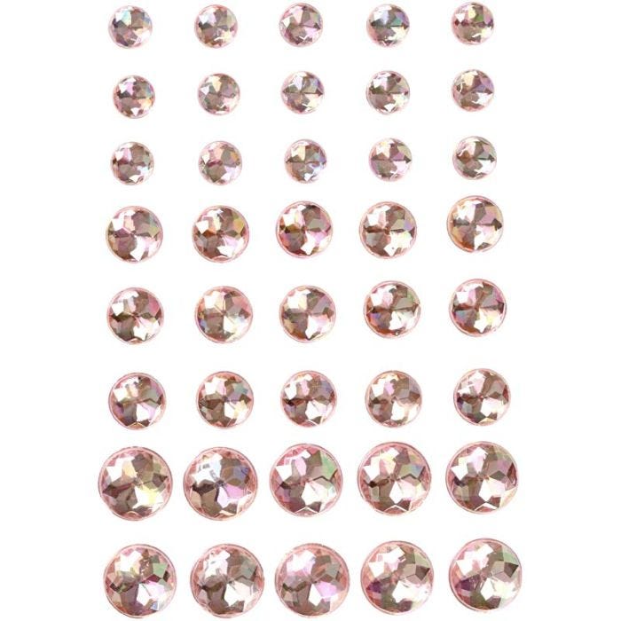Halv-pärlor, stl. 6+8+10 mm, rosa, 40st./ 1 förp.