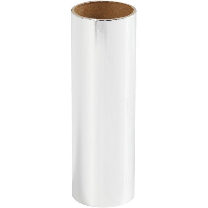 Dekorationsfolie, B: 15,5 cm, tjocklek 0,02 mm, silver, 50 cm/ 1 rl.