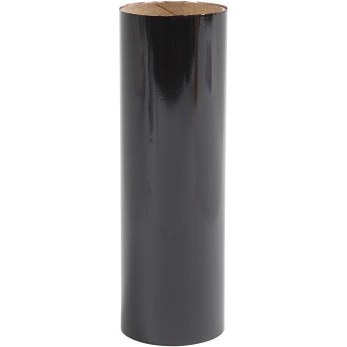 Dekorationsfolie, B: 15,5 cm, tjocklek 0,02 mm, svart, 50 cm/ 1 rl.