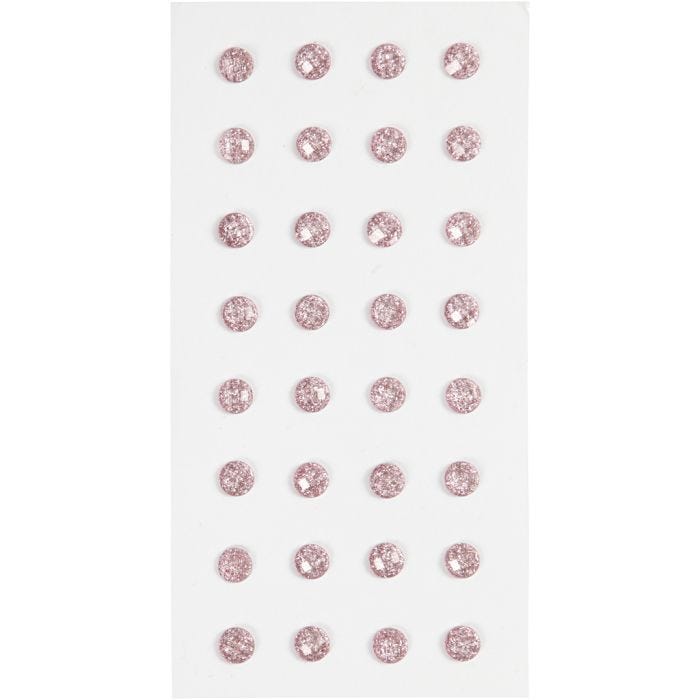 Rhinestones, Dia. 8 mm, ljusröd, 32st./ 1 förp.