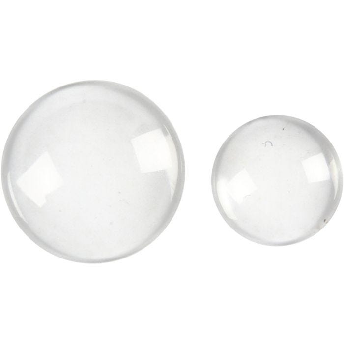 Cabochons, Dia. 18+25 mm, 8 st./ 1 förp.
