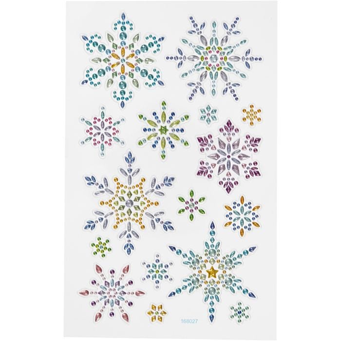 Diamond stickers, snöflingor, ark 10x16 cm, 1 ark