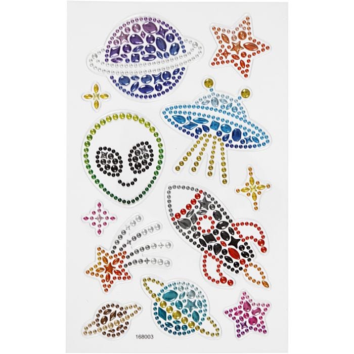 Diamond stickers, rymden, ark 10x16 cm, 1 ark