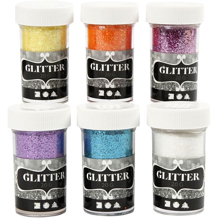 Glitter, mixade färger