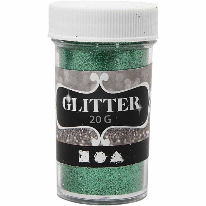 Glitter, grön, 20 g/ 1 burk