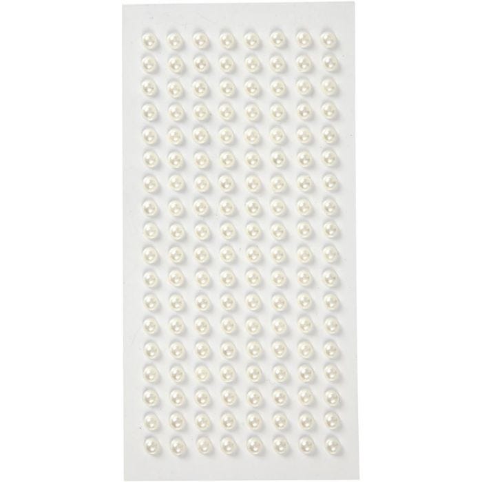 Halvpärlor, Dia. 5 mm, vit, 144st./ 1 förp.
