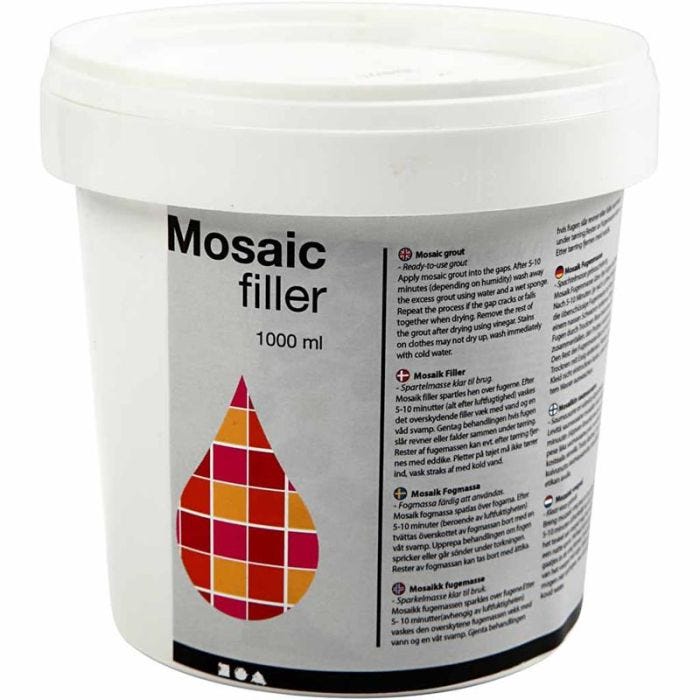 Mosaikbruk, vit, 1000ml/ 1 hink