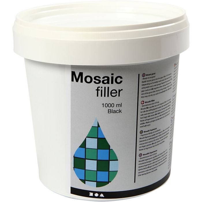 Mosaikbruk, svart, 1000 ml/ 1 hink