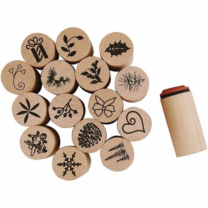 Deco Art Stämpelset, jul, H: 26 mm, Dia. 20 mm, 15 st./ 1 förp.