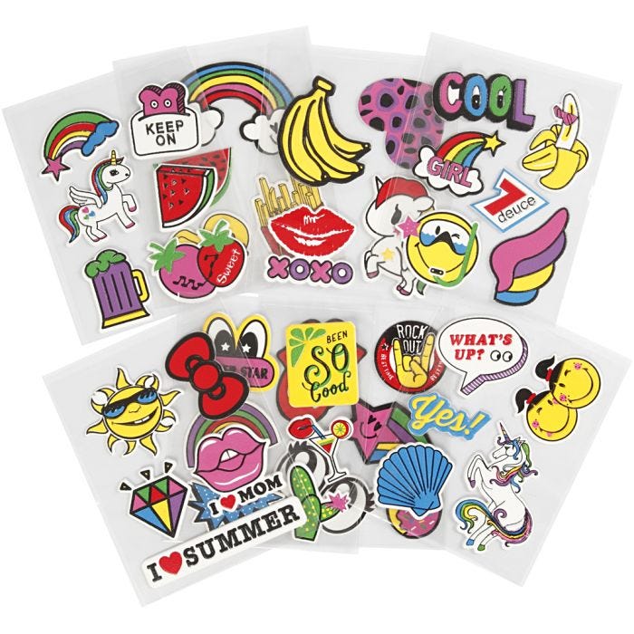 Soft Stickers, ark 12,2x17,75 cm, 8 ark/ 1 förp.
