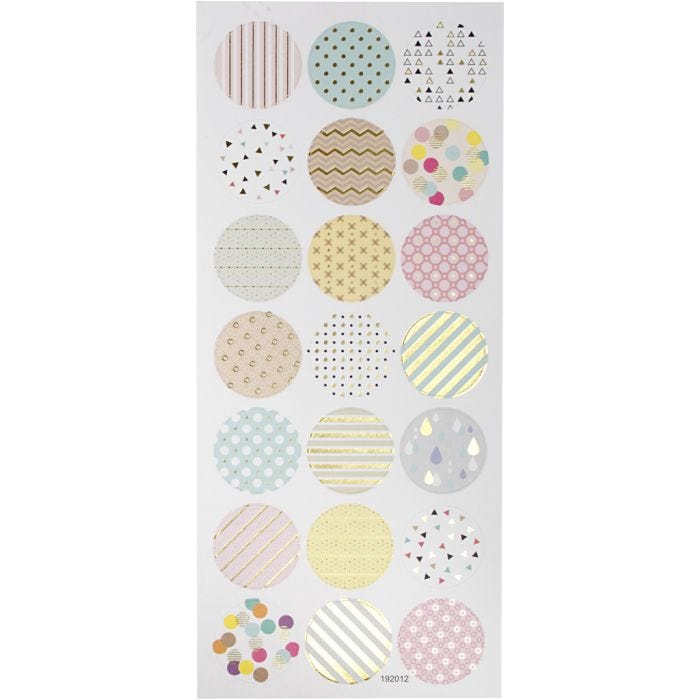 Stickers, pastell, 10x23 cm, 1 ark