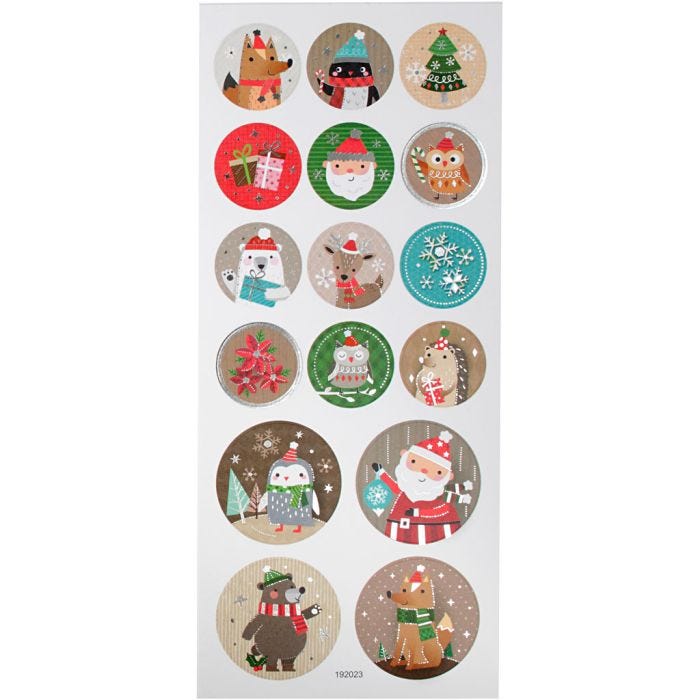 Stickers, jul, ark 10x23 cm, 1 ark