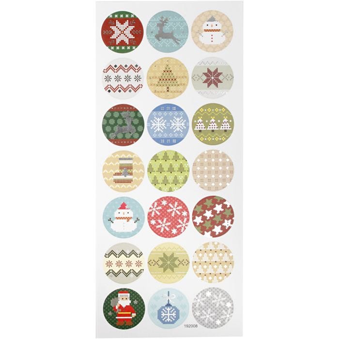 Stickers, julbroderi, 10x23 cm, 1 ark