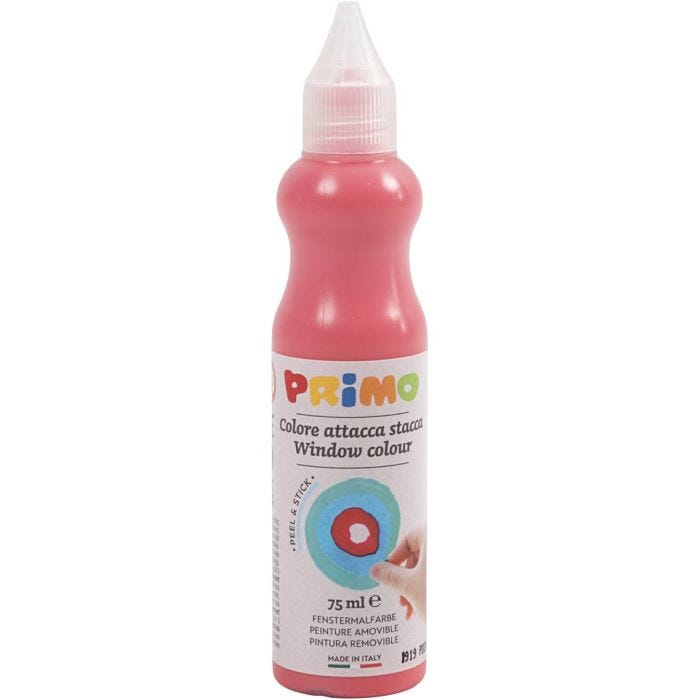 Fönsterfärg, D: 3,2 cm, röd, 75 ml/ 1 flaska