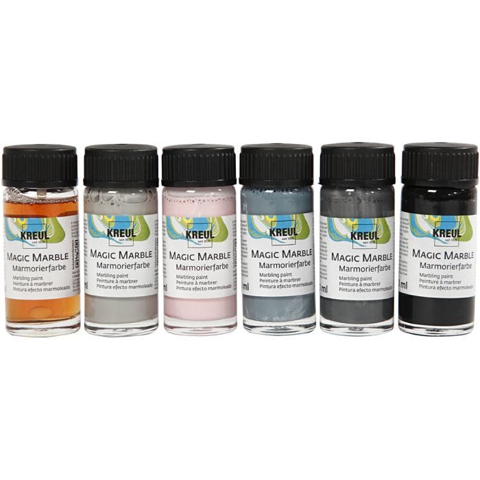 Magisk marmorfärg, dova färger, 6x20ml/ 1 förp.