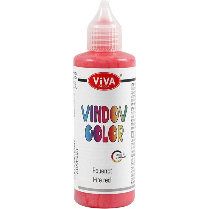 Fönsterfärg, röd, 90 ml/ 1 flaska