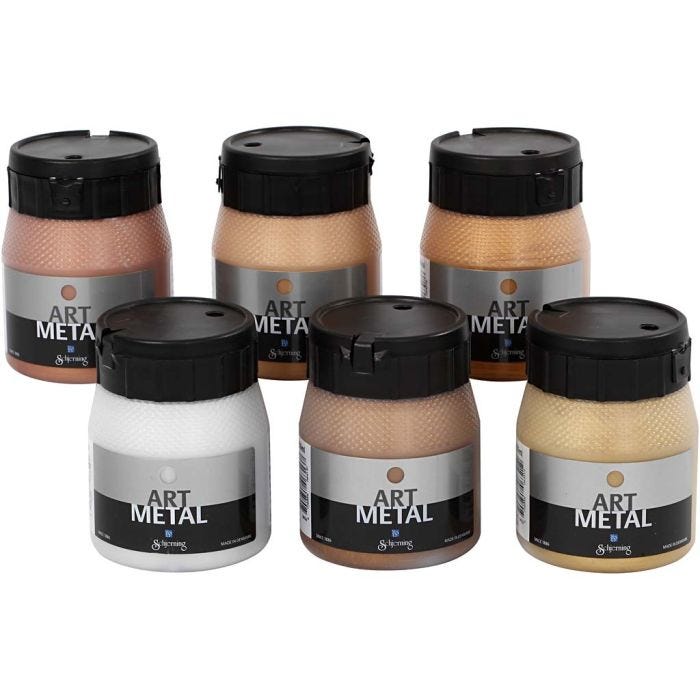 Art Metal Färg, 5102, 5104, 5106, 5108, 5109, 5110, metallicfärger, 6x250 ml/ 1 förp.