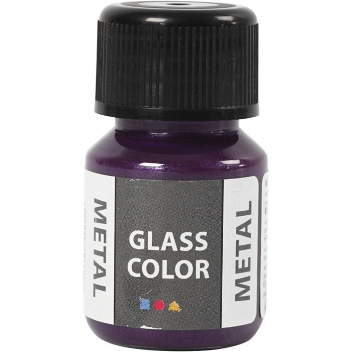 Glasfärg metall, lila, 30 ml/ 1 flaska