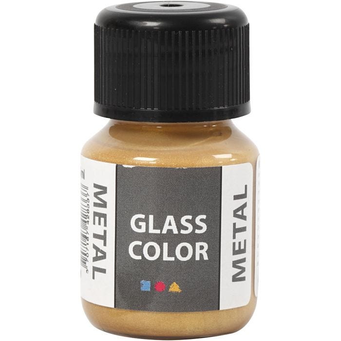 Glasfärg metall, guld, 30 ml/ 1 flaska