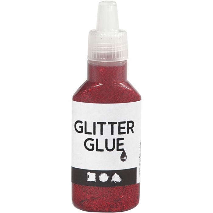 Glitterlim, röd