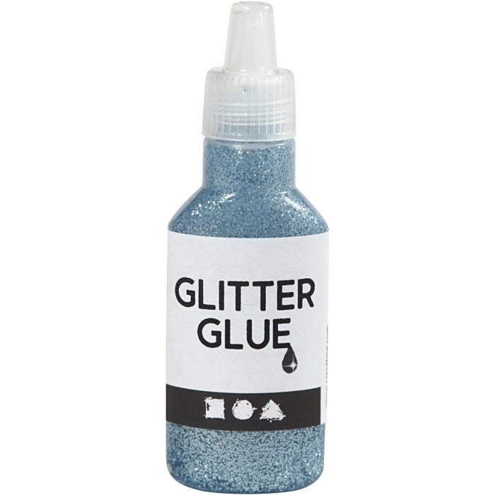 Glitterlim, ljusblå