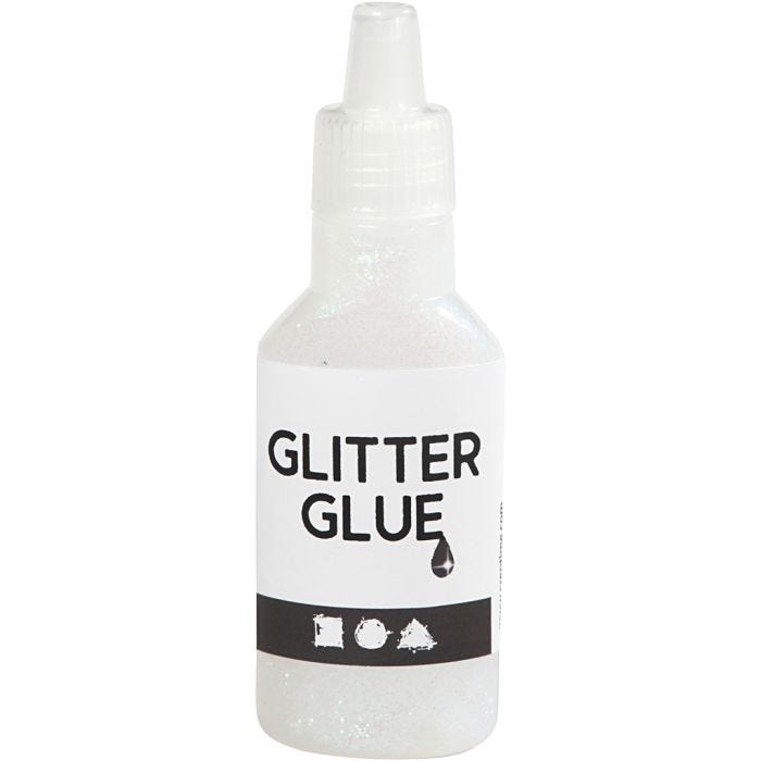 Glitterlim, holografiskt vit