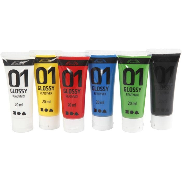 Akrylfärg Blank, standardfärger, 6x20 ml/ 1 förp.