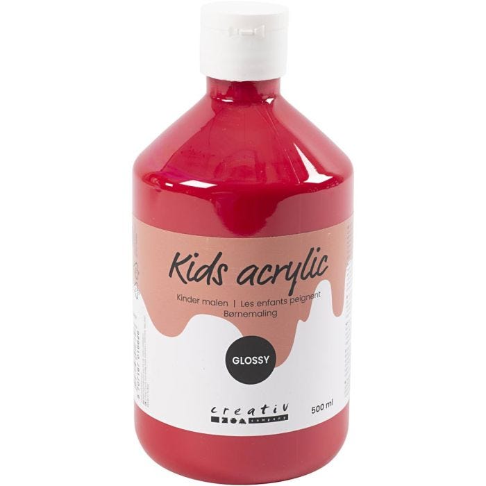 Akrylfärg Blank, primärröd, 500 ml/ 1 flaska