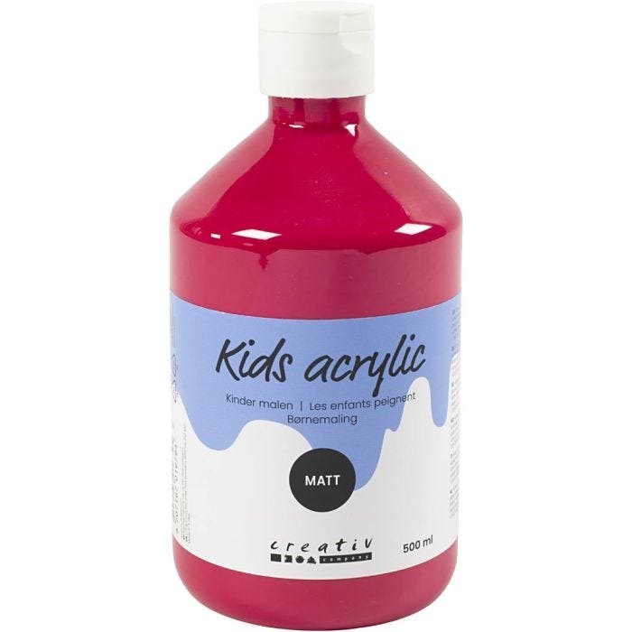 Akrylfärg Matt, primärröd, 500 ml/ 1 flaska